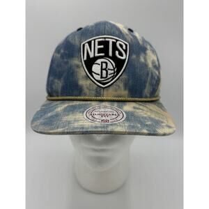 Mitchell & Ness Adult Hat Brooklyn Nets Blue Snapback Dyed NBA One Size Cap